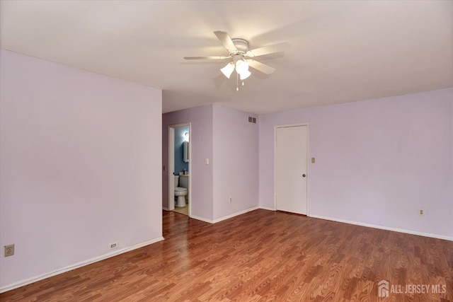 65 Brookview Cir, Jamesburg, NJ 08831 - empty room featuring baseboards, ceiling fan, and wood finished floors