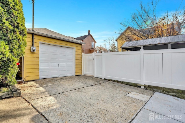 view of garage