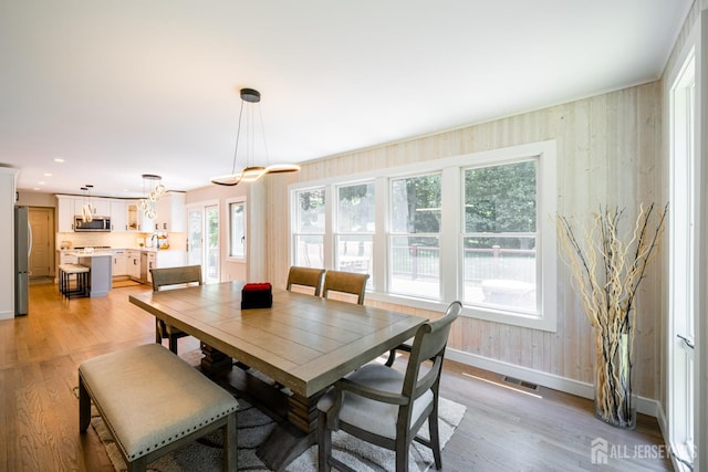5 Wedgewood Ln, Holmdel, NJ 07733 - dining area with light wood-type flooring, recessed lighting, and a chandelier