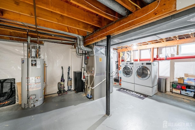 5 Wedgewood Ln, Holmdel, NJ 07733 - basement featuring water heater, separate washer and dryer, and heating unit