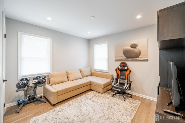 5 Wedgewood Ln, Holmdel, NJ 07733 - living area featuring light wood-type flooring and recessed lighting