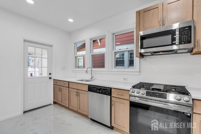 kitchen with sink and stainless steel appliances