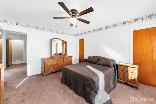 109 Russell St, Woodbridge Proper, NJ 07095 - bedroom with light carpet and a ceiling fan
