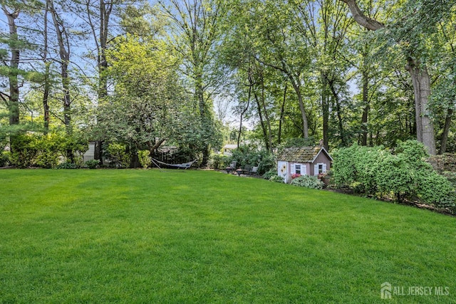 10 Margie Rd, East Brunswick, NJ 08816 - view of grassy yard with an outdoor structure