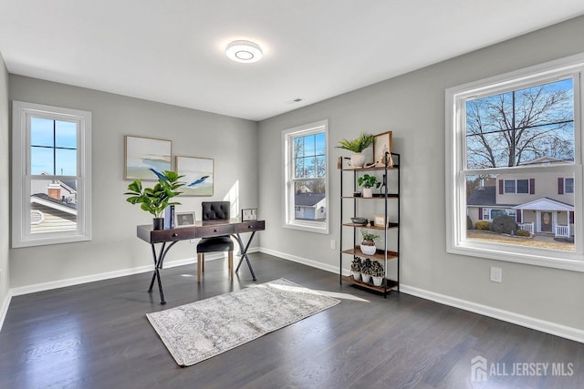 28 Kenmore Rd, Edison, NJ 08817 - office area featuring dark wood-style floors and baseboards