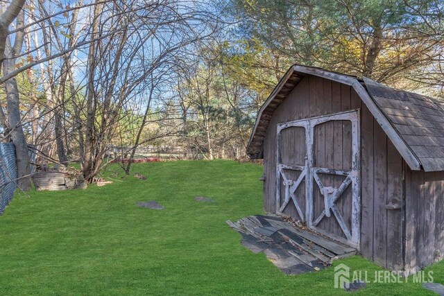 view of shed