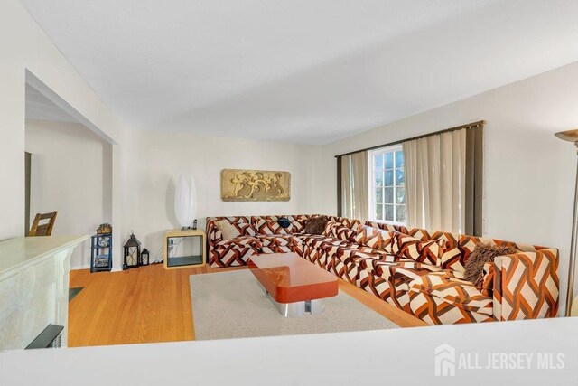 living area featuring wood finished floors