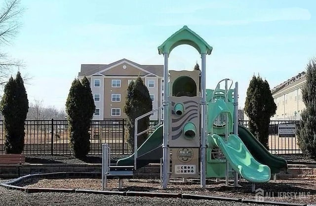 communal playground with fence