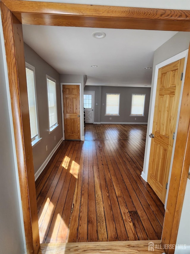 53 Suydam St, New Brunswick, NJ 08901 - unfurnished living room featuring hardwood / wood-style flooring and baseboards