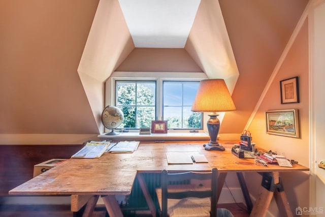 interior space with lofted ceiling