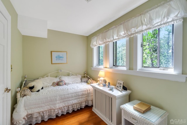 bedroom featuring hardwood / wood-style flooring