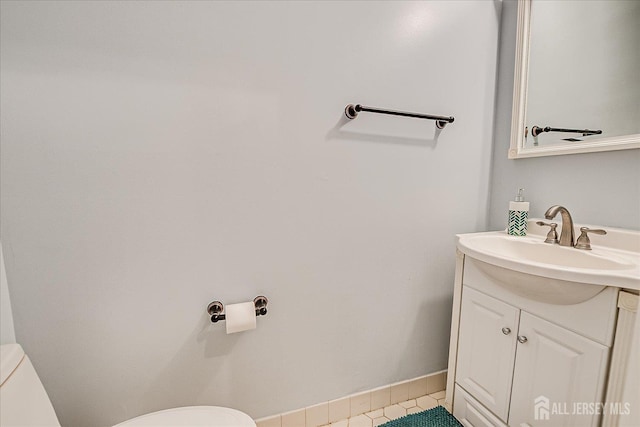 7 Cambridge Ct, East Brunswick, NJ 08816 - half bath featuring vanity and tile patterned floors