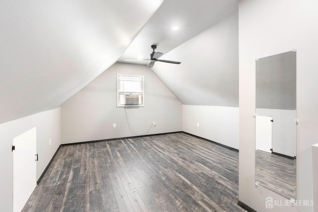 137 Safran Ave, Edison, NJ 08837 - additional living space featuring wood finished floors, ceiling fan, vaulted ceiling, and cooling unit