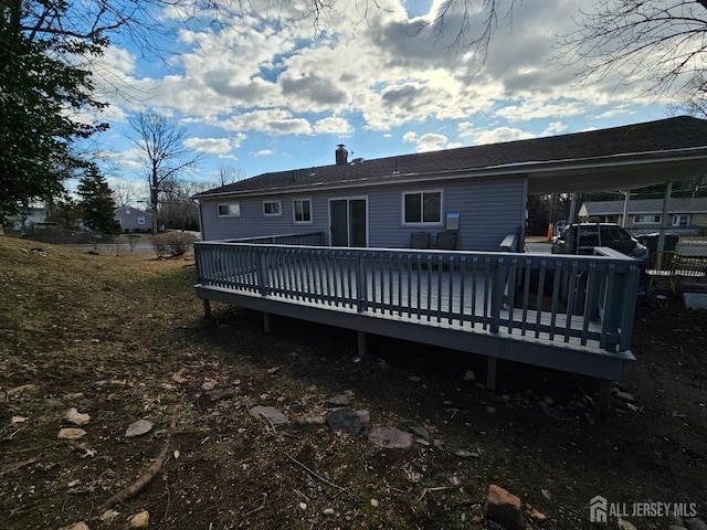 2 Brookside Rd, Edison, NJ 08817 - rear view of property featuring a deck and a chimney