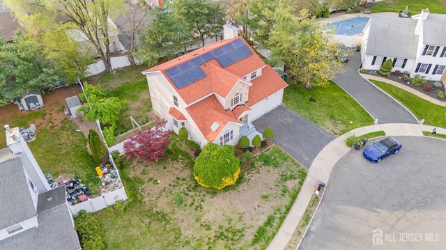 drone / aerial view featuring a residential view