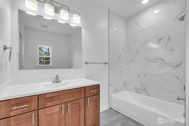 116 Forest Dr, Piscataway, NJ 08854 - full bath featuring vanity, shower / bathtub combination, and recessed lighting