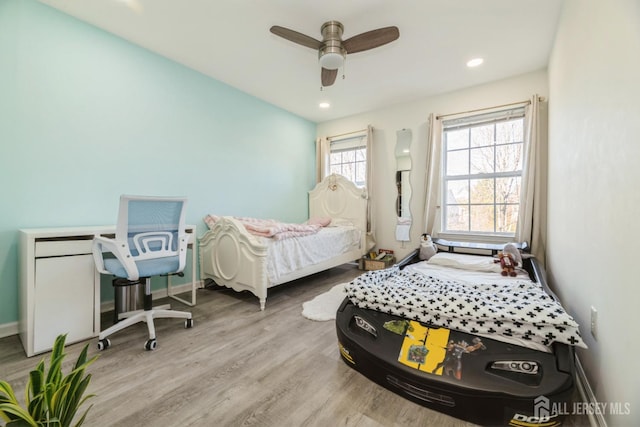 1404 Yarrow Cir S, Brunswick, NJ 08810 - bedroom with wood finished floors, ceiling fan, and recessed lighting