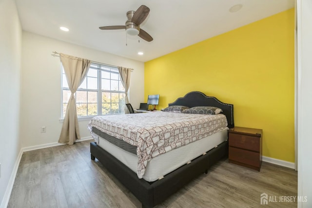 1404 Yarrow Cir S, Brunswick, NJ 08810 - bedroom with wood finished floors, a ceiling fan, and recessed lighting