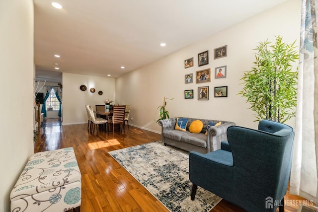 1404 Yarrow Cir S, Brunswick, NJ 08810 - living area with wood-type flooring and recessed lighting
