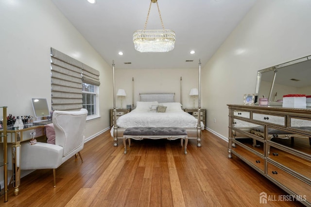 29 Chimney Ct, Old Bridge, NJ 08879 - bedroom with wood finished floors, a chandelier, and baseboards