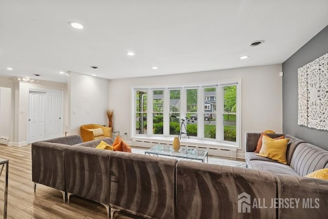 9 Valley Forge Dr, East Brunswick, NJ 08816 - living room with light wood finished floors and recessed lighting