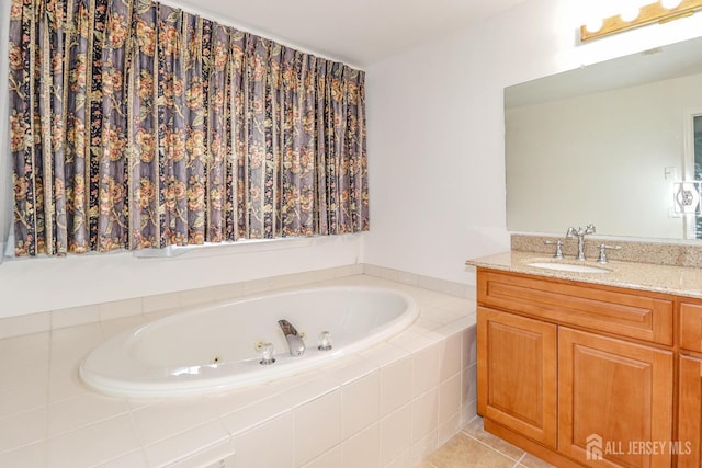 8 Staudt Ct, Franklin, NJ 08873 - full bathroom with vanity, a whirlpool tub, and tile patterned flooring