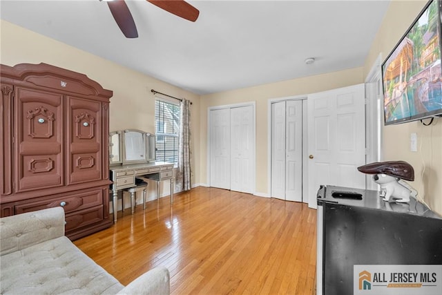 19 Edgegrove St, Edison, NJ 08837 - living room with a ceiling fan and light wood-style floors