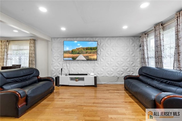19 Edgegrove St, Edison, NJ 08837 - living room featuring wood finished floors and recessed lighting