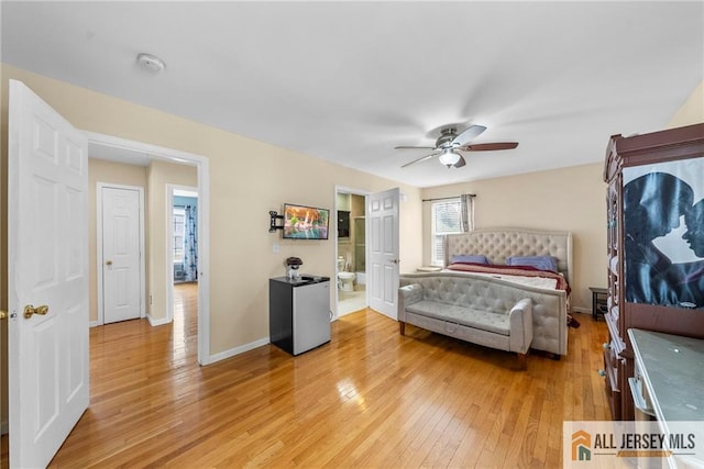 19 Edgegrove St, Edison, NJ 08837 - bedroom with light wood finished floors, ceiling fan, and connected bathroom