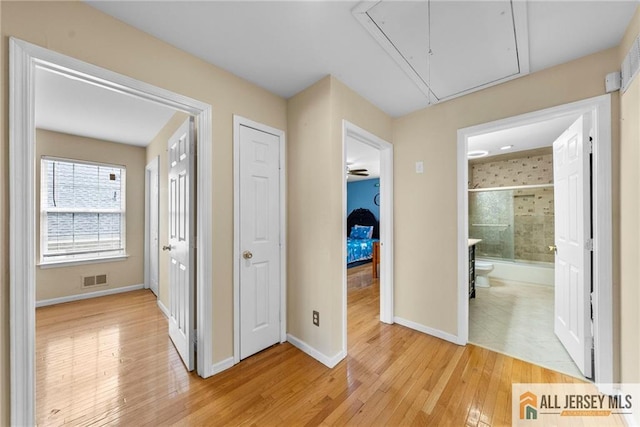 19 Edgegrove St, Edison, NJ 08837 - hallway featuring attic access and light wood finished floors