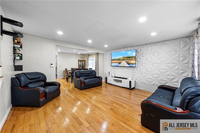 19 Edgegrove St, Edison, NJ 08837 - living room featuring light wood finished floors and recessed lighting
