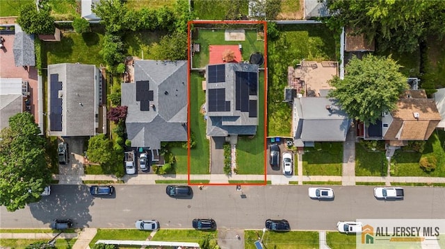 19 Edgegrove St, Edison, NJ 08837 - aerial perspective of suburban area featuring property parcel outlined