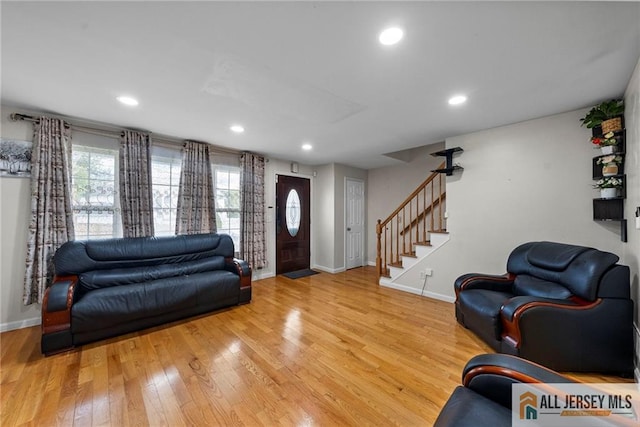 19 Edgegrove St, Edison, NJ 08837 - foyer with wood finished floors, stairway, and recessed lighting