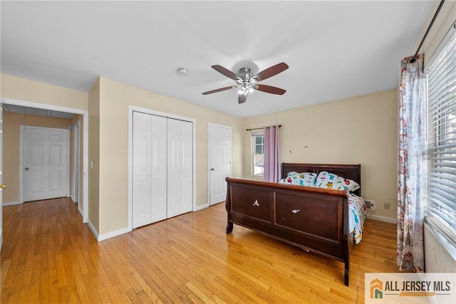19 Edgegrove St, Edison, NJ 08837 - bedroom with light wood-style flooring, a closet, and ceiling fan