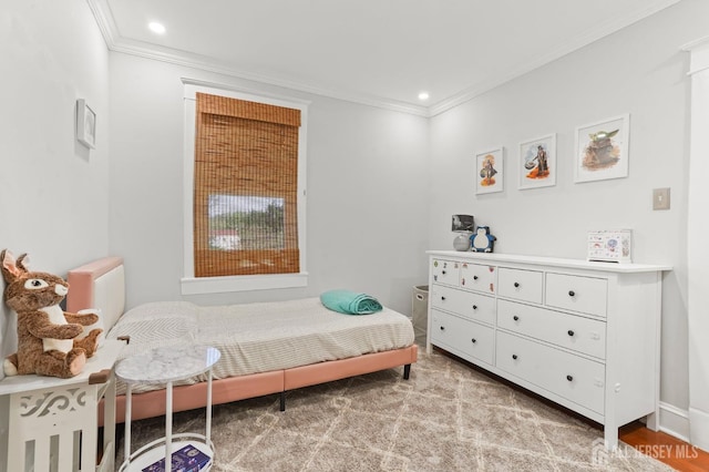 307 S 4th Ave, Highland Park, NJ 08904 - bedroom featuring crown molding, recessed lighting, and baseboards
