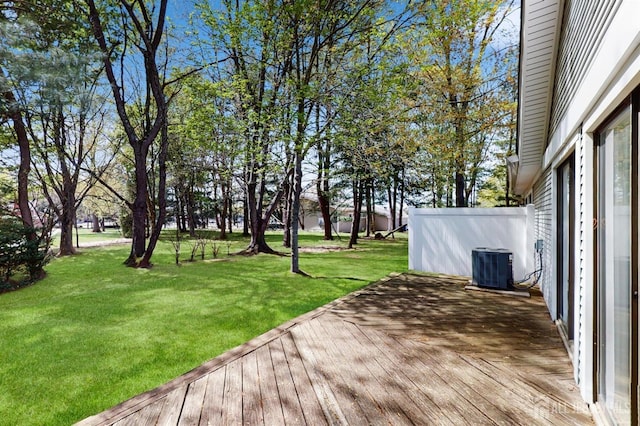 234 Wycoff Way E, Brunswick, NJ 08816 - wooden deck with a yard and central air condition unit
