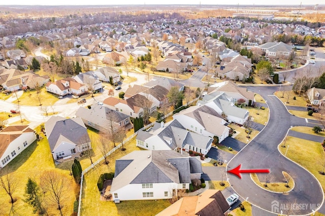 drone / aerial view featuring a residential view