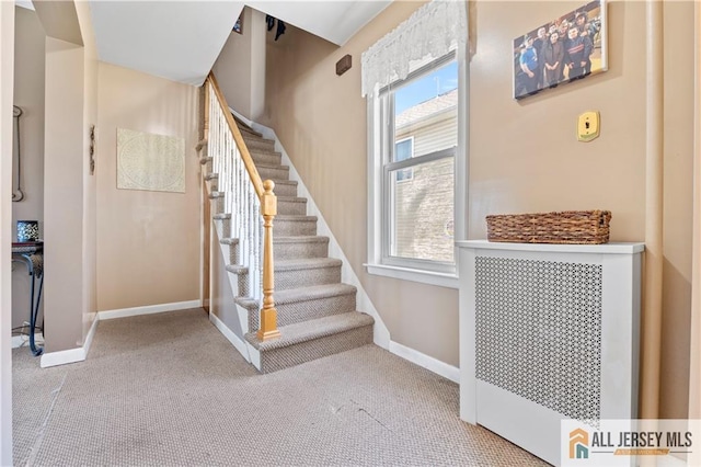 6 Hermann St, Carteret, NJ 07008 - staircase featuring carpet floors and baseboards