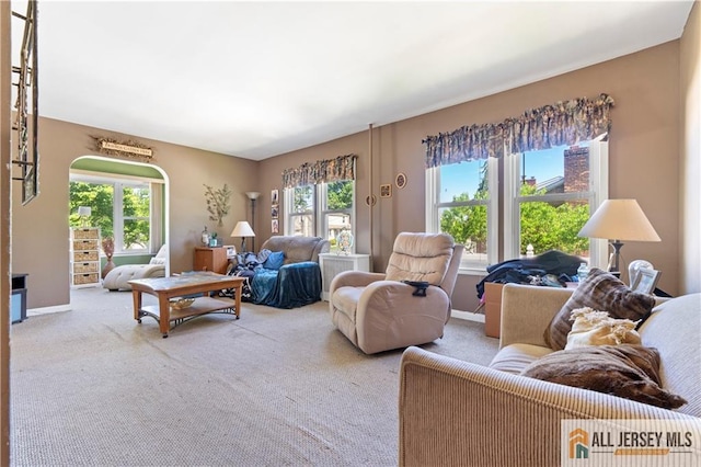 6 Hermann St, Carteret, NJ 07008 - carpeted living room with plenty of natural light and baseboards