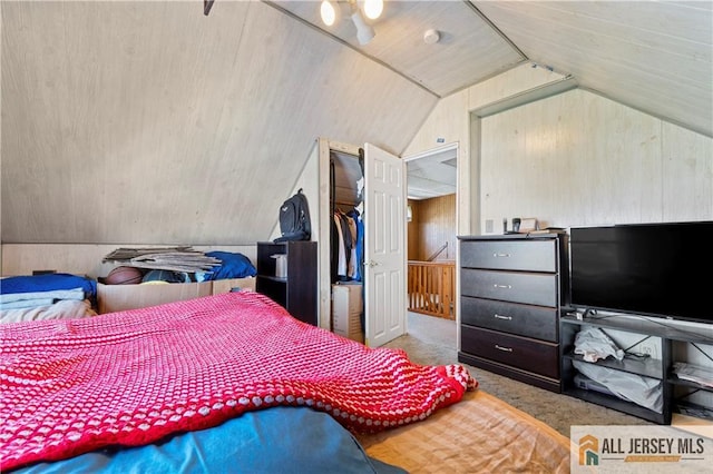 6 Hermann St, Carteret, NJ 07008 - carpeted bedroom featuring vaulted ceiling