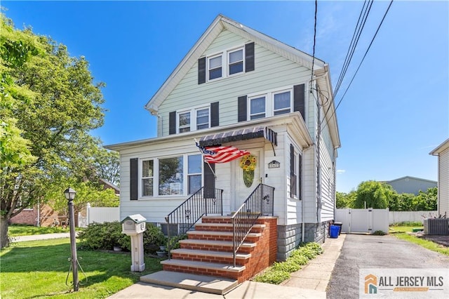 6 Hermann St, Carteret, NJ 07008 - american foursquare style home with central AC and a gate