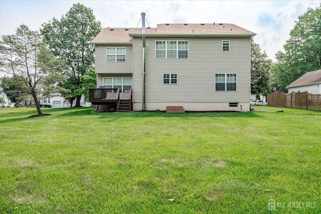 36 Jared Blvd, South Brunswick, NJ 08824 - rear view of house featuring a wooden deck