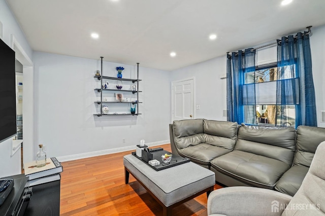 living room featuring wood-type flooring