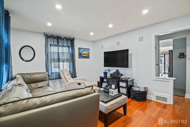 living room featuring hardwood / wood-style flooring