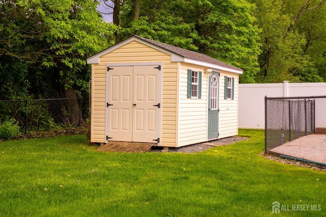 view of shed