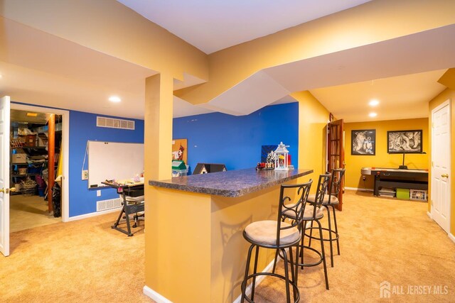 10 Magnolia Ct, Monroe, NJ 08831 - indoor dry bar with light carpet, baseboards, and recessed lighting