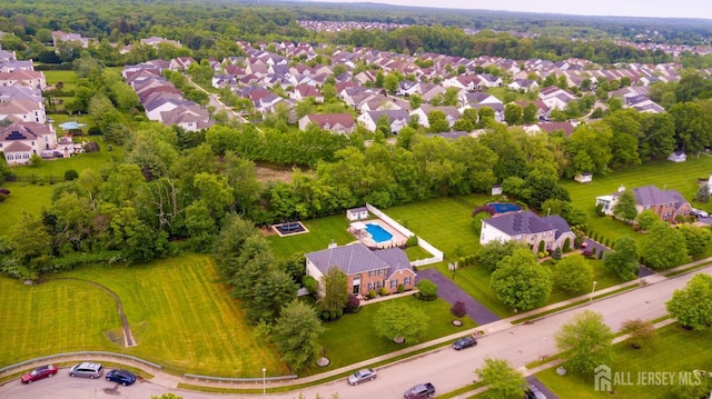 aerial perspective of suburban area