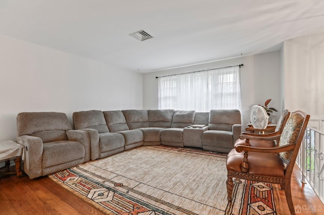 living room featuring wood-type flooring