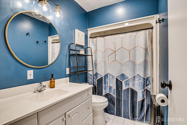 414 Graham St, Highland Park, NJ 08904 - bathroom featuring vanity, tile patterned flooring, and a shower with shower curtain