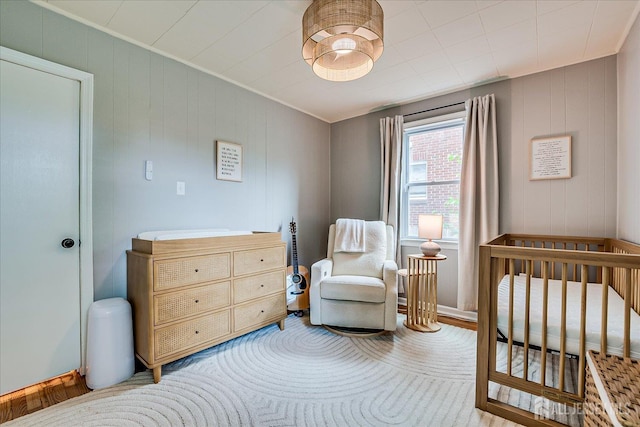 414 Graham St, Highland Park, NJ 08904 - bedroom with a nursery area and crown molding